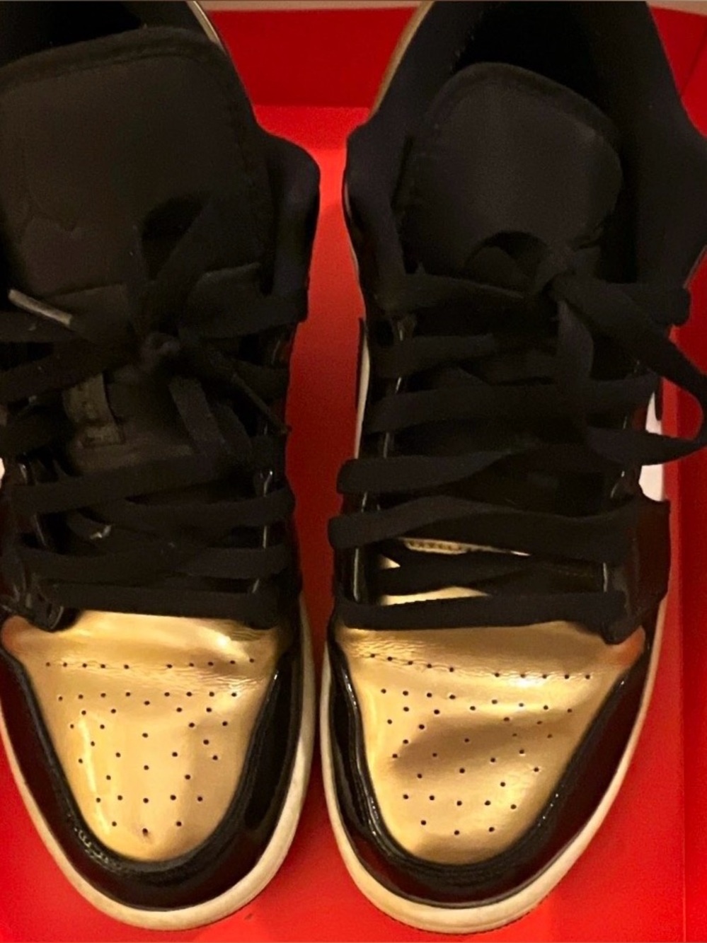 Nike Air Jordan 1 Low - Black, Gold & White (box included)